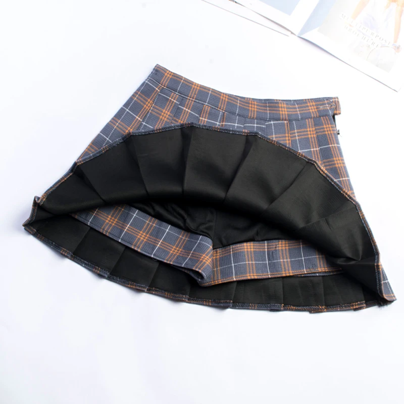 XS XXL девять цветов высокая талия трапециевидная Женская юбка Harajuku полосатые