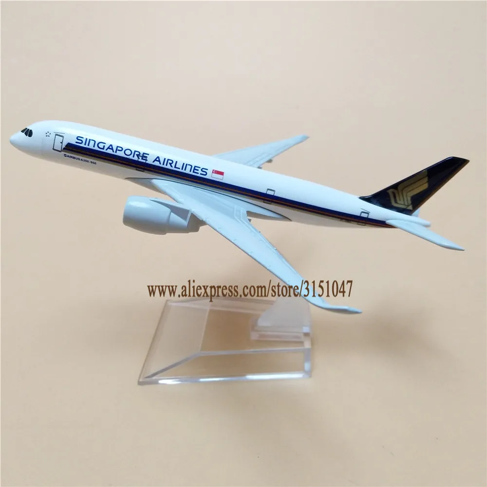 

16cm Air Singapore Airlines Airplane Model Airbus 350 A350 Airways Metal Plane Model w Stand Aircraft Craft