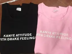 Сексуальная Женская футболка с коротким рукавом высокое качество хлопок рубашки девушки Топы Kanye отношение с Drake чувств