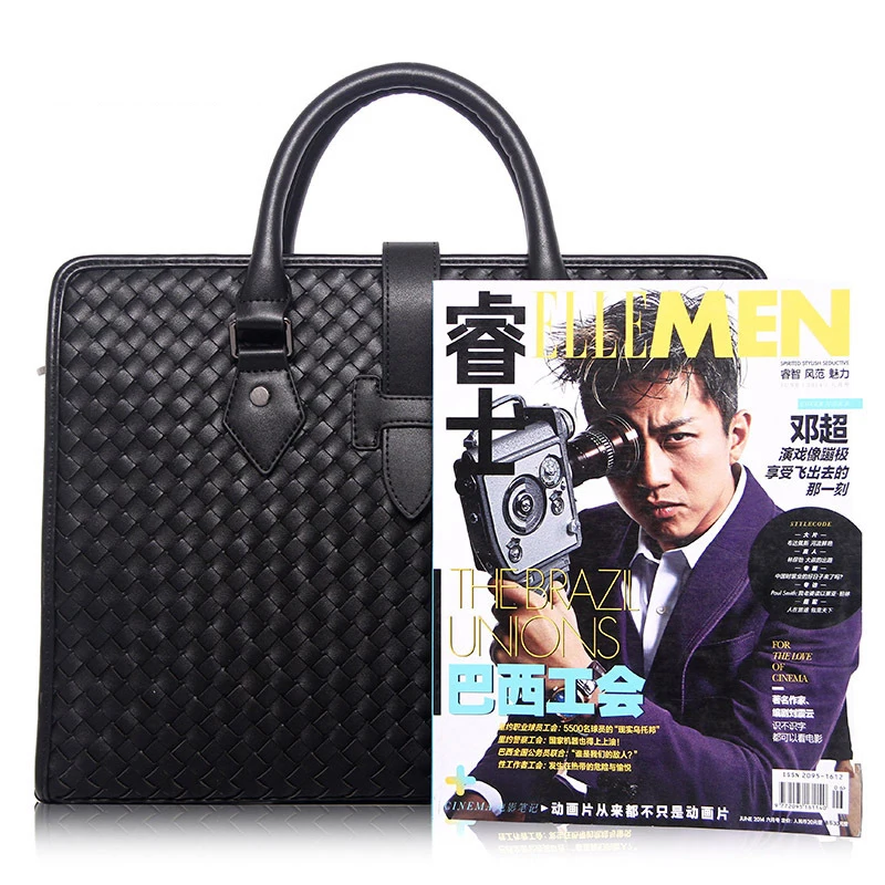 2019 Tablet Briefcase Single shoulder Woven Business Bag Handbag Men Genuine Leather Bag bolso hombre 2019 Tablet Briefcase Single shoulder Woven Business Bag Handbag Men Genuine Leather Bag bolso hombre