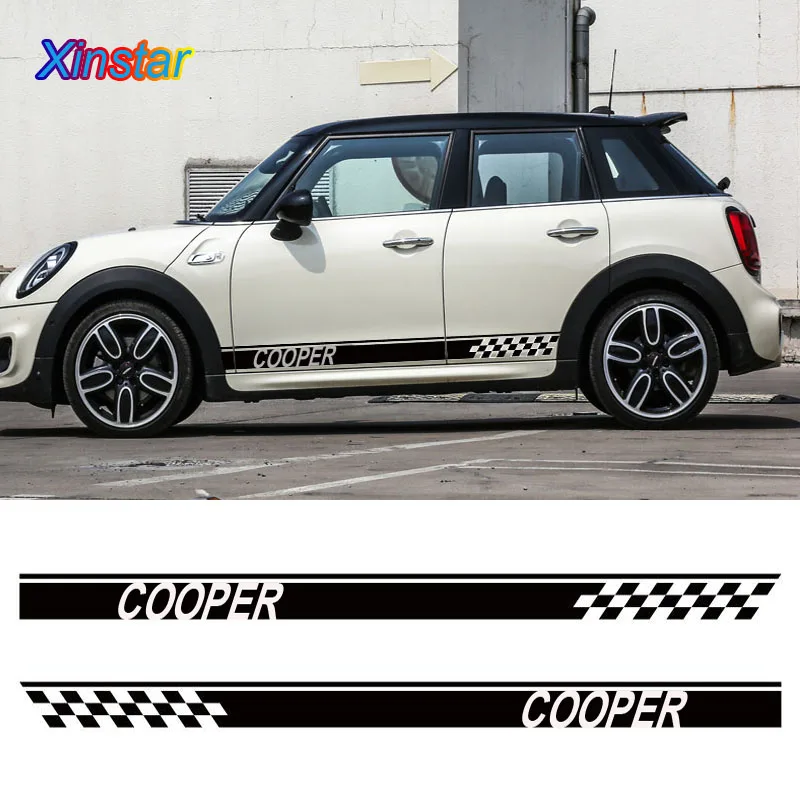 

2pcs Car side strip sticker car exterior decoration sticker for BMW Mini cooper clubman countryman R55 R56 R60 R61 F55 F56 F60