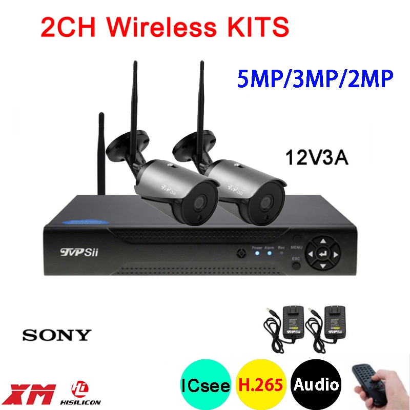 

5mp/3mp/2mp Dahua Black 36pcs Infrared ICsee Waterproof HD H.265+25fps 2CH WIFI Wireless IP Camera kits FreeShipping