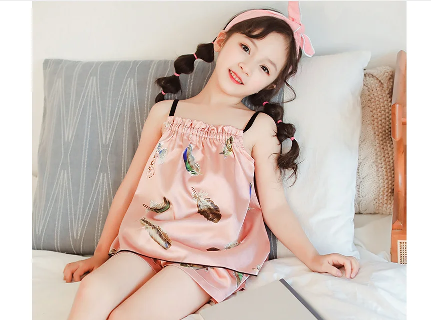 children's Sleeveless Printed Pajamas Polyester Comfort Home Pajamas Sets kids Sleepwear Pajamas Nightwear Christmas Gift Z882