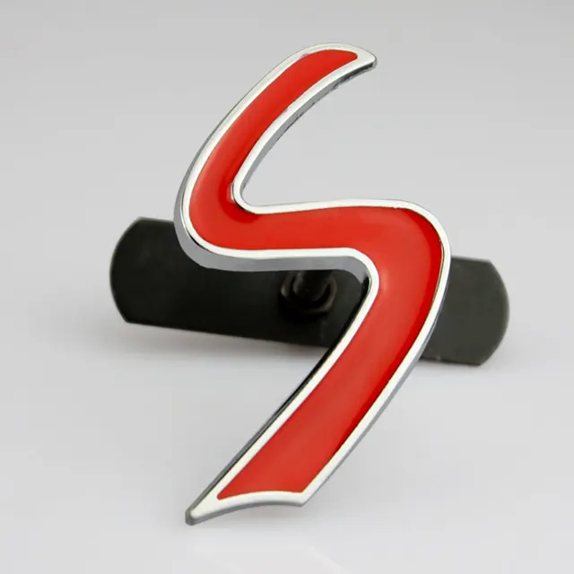 100pcs Red S Metal Grill Car Badges Emblem Car Styling 70x35mm-in Car ...