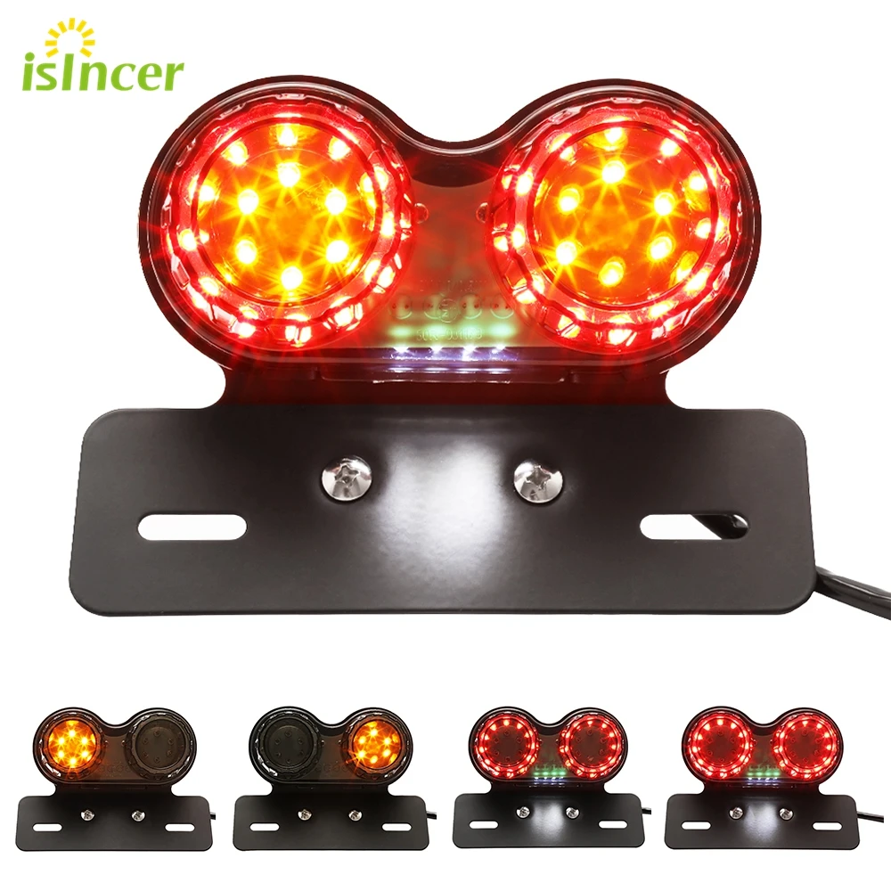 1 Piece Motorcycle Tail font b Lamps b font License Plate LED Brake Turn Signal Light