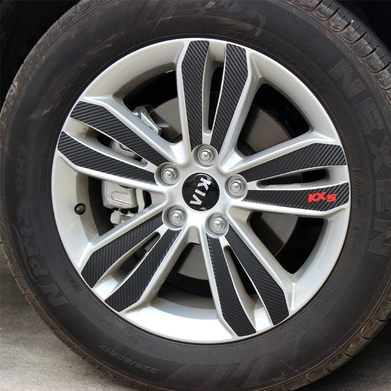 

Carbon Fibre Vinyl Car Styling Wheel Hub Sticker Strip Rim Care Protector Decal Trim For KIA Sportage 2016 2017 2018 Accessories