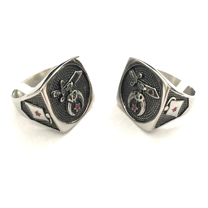 anti silver masonic freemason shriner rings for men women (2)