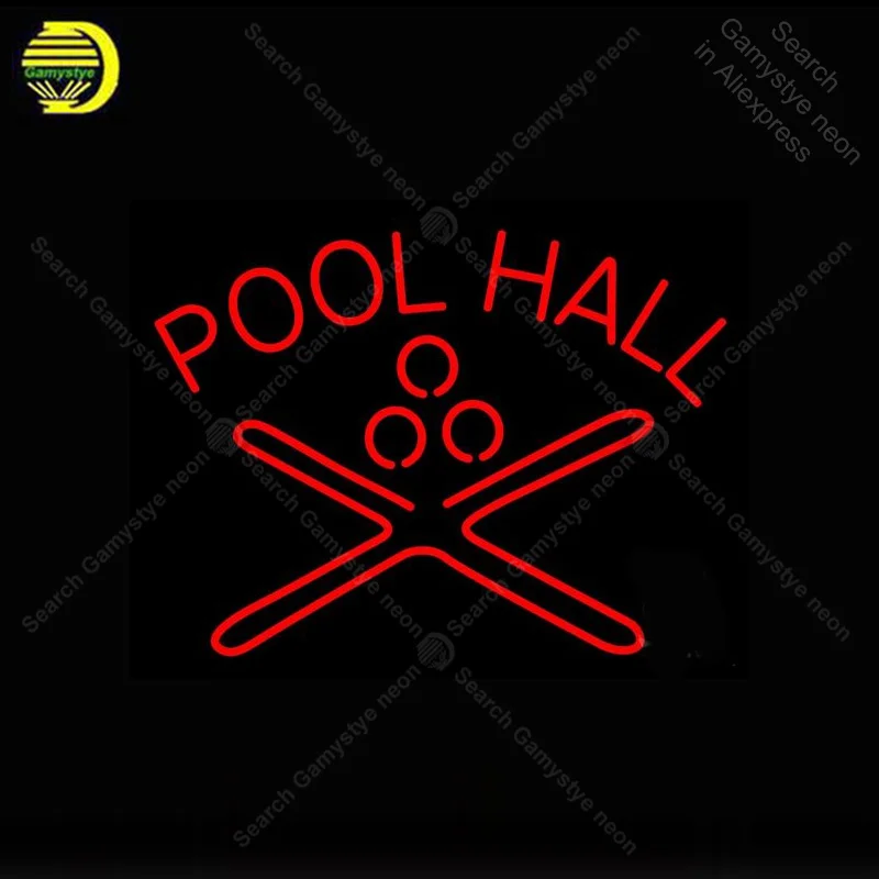 Best Neon Sign for Red Pool Hall Neon Bulb sign handcraft Beer bar club pub glass neon signboard Decorate Hotel restaurant GAME ROOM