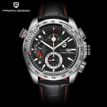 

PAGANI DESIGN Luxury Brand Chronograph Sport Men Watches Waterproof Leather Quartz Military Watch Clock Men Relogio Masculino