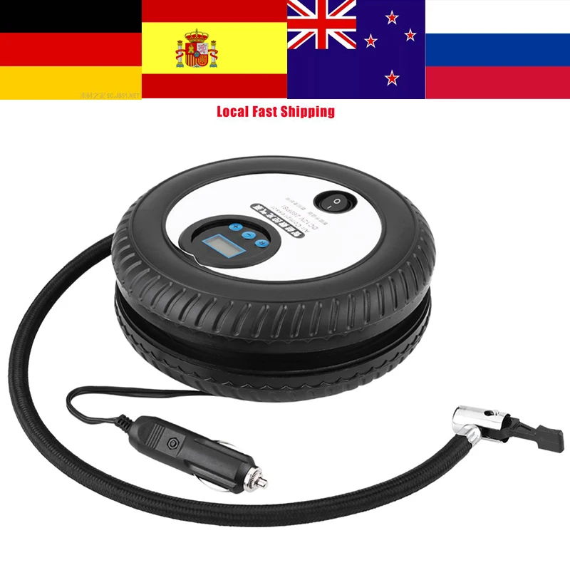 

Oversea Car Tire Inflator Pump Air Compressor Pressure Pump Vehicle Auto Tyre Inflatabl for Cars Ball Bike 12V Digital Portable
