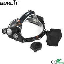 BORUiT XML T6 LED 4000LM Headlamp 4-Mode Headlight Hunting Frontal Lantern Bicycle Flashlight Cycling Head Torch 18650 Battery
