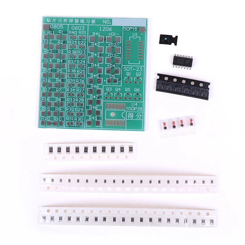 SMT SMD компонент сварки практика доска пайки реситор диодный транзистор начать обучение электронный DIY Kit