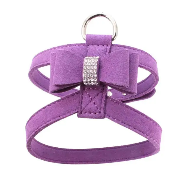 Buy Suede Rhinestone Dog Harness Set Soft Diamante Pet