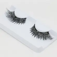 YOKPN 2 стиль черный золотой блеск накладные ресницы Искусство сценическое моделирование производительность Макияж ресницы Мода Преувеличенные Поддельные ресницы