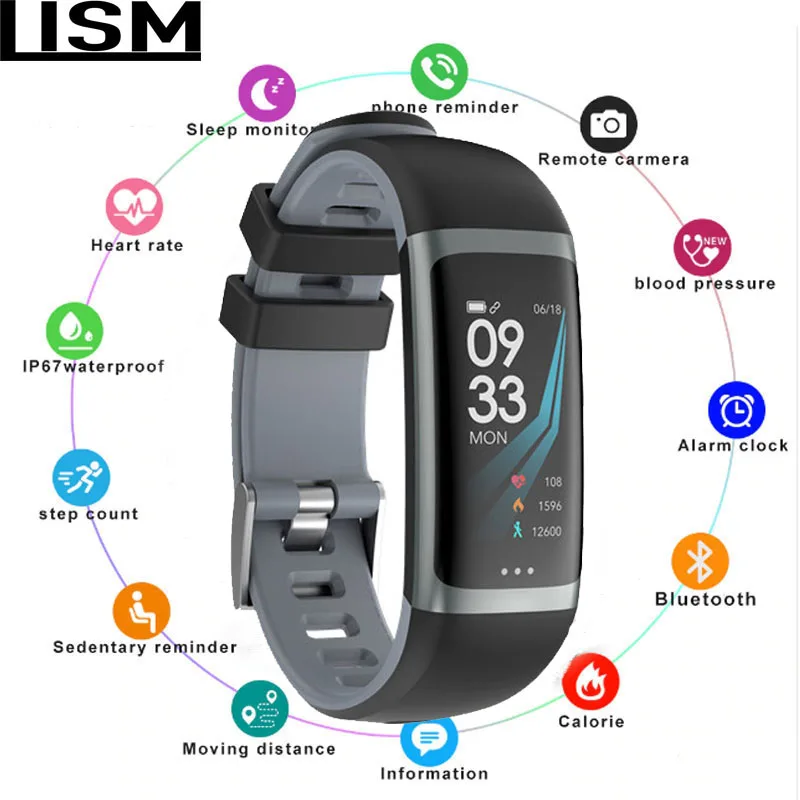 

2019 New Smart Bracelet P67 Waterproof Heart Rate Blood Pressure Oxygen Fitness Bracelet Multi Sport Mode Smart Wristband Reloj