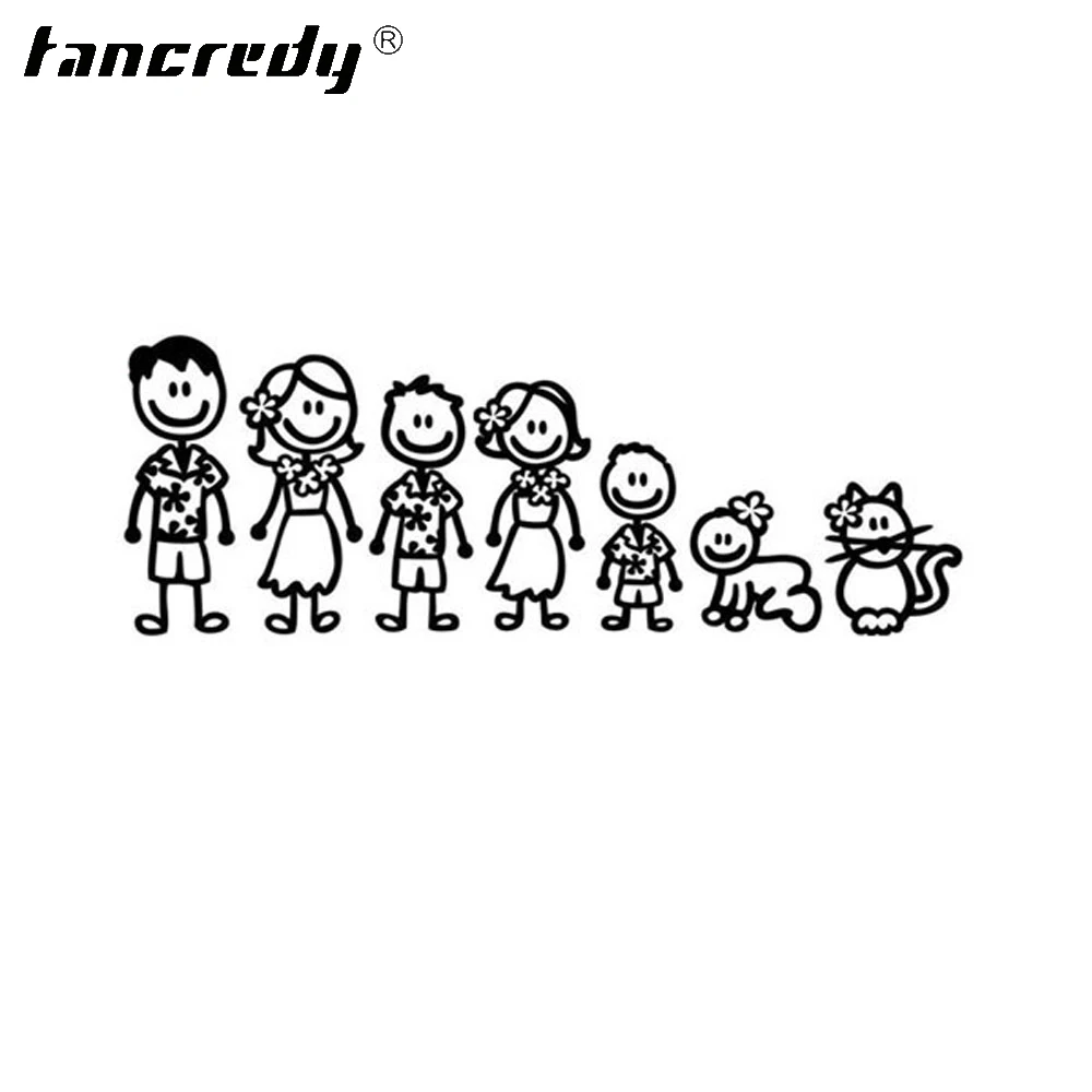 Tancredy 32 9*12 см большой семейный модный креативный мультяшный автомобильный стикер