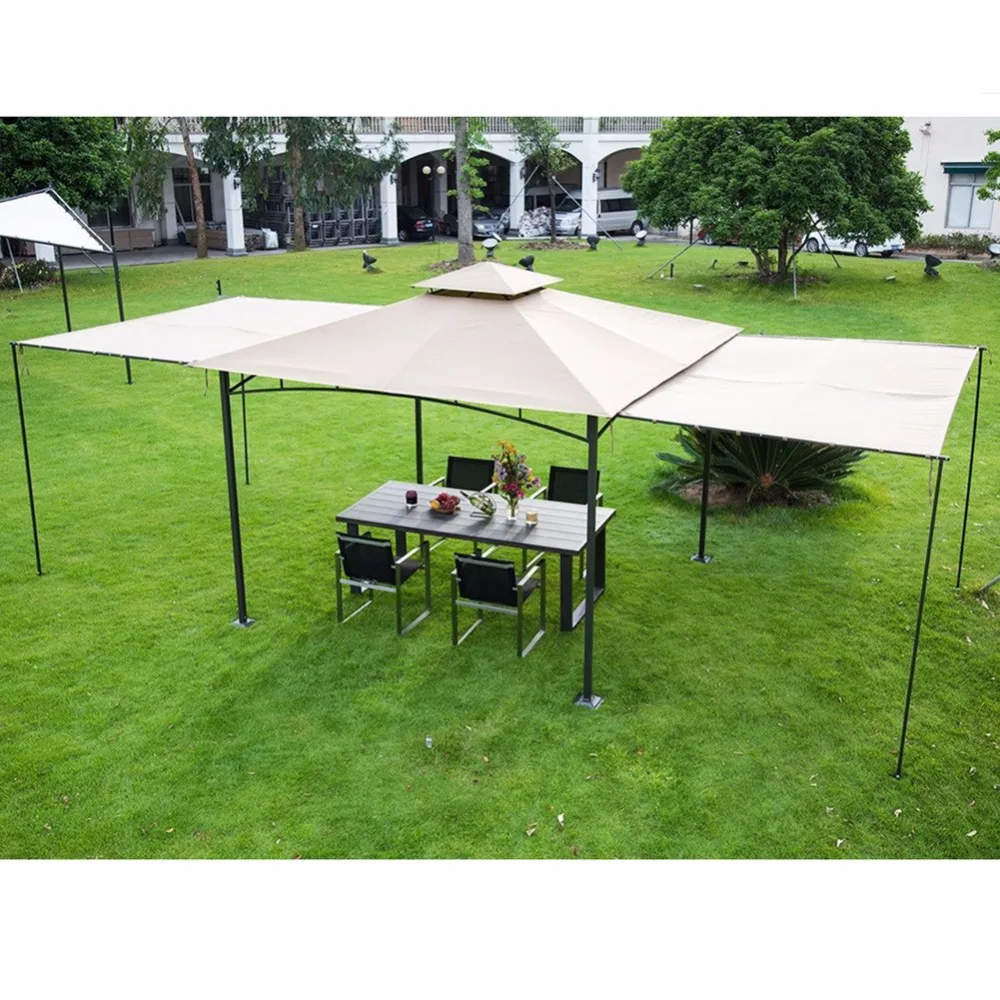 Abba Patio 10x10 Ft Luar Art Baja Penampungan Gazebo Patio Halaman Belakang Dengan 2 Privasi Panel Beige Patio Gazebo Gazebos Patios Outdoor Patio Gazebo Aliexpress