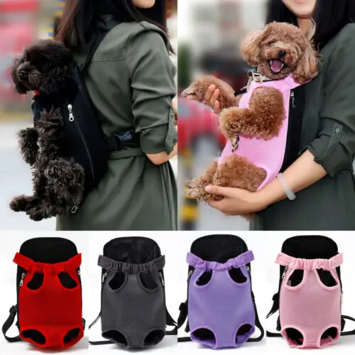Pet Puppy Dog Cat Carrier Backpack Front Net Mesh Bag Travel Tote Sling Carrier