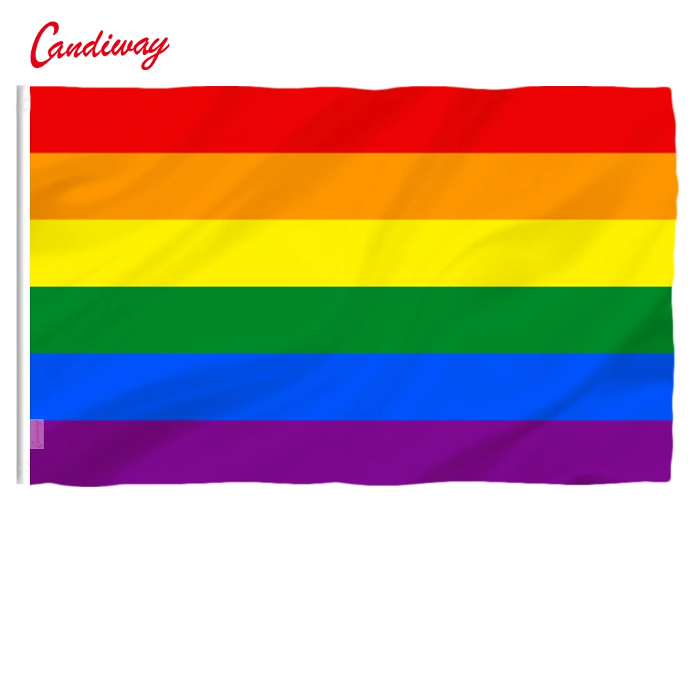 

90 x 150cm The rainbow flag banner of peace banner flag Home Furnishing decorative polyester NN014