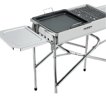 

Portable Outdoor Camping Charcoal BBQ Grills Stainless Steel Folding Barbecue Grill Large Durable Charbroiler Oven