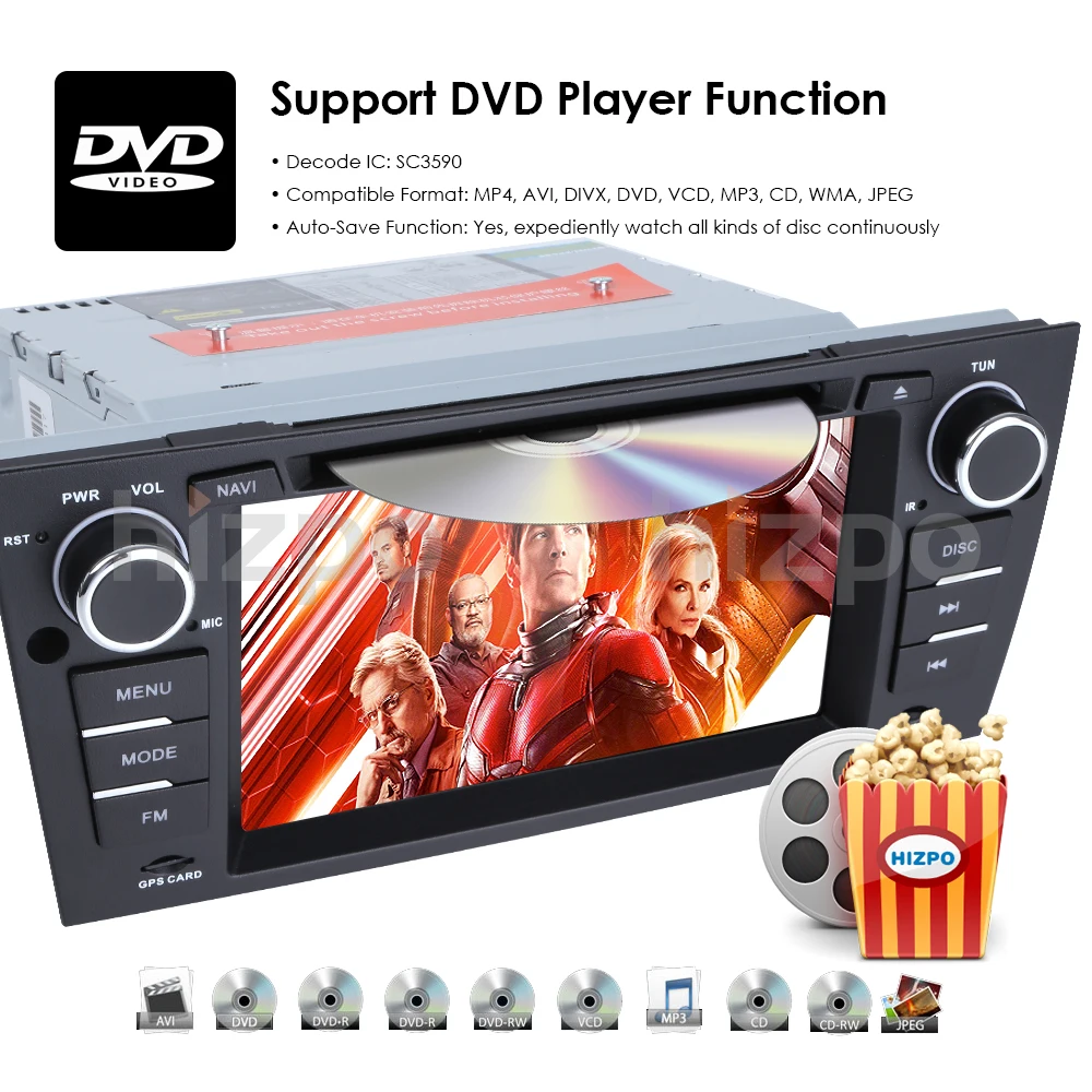 Perfect 7 inch 1024x600 HD Touch Screen 1 din Android 9.1 Car Multimedia Radio Stereo for BMW E90 91 92 93 Wifi 4G Bluetooth DVR RDS USB 2