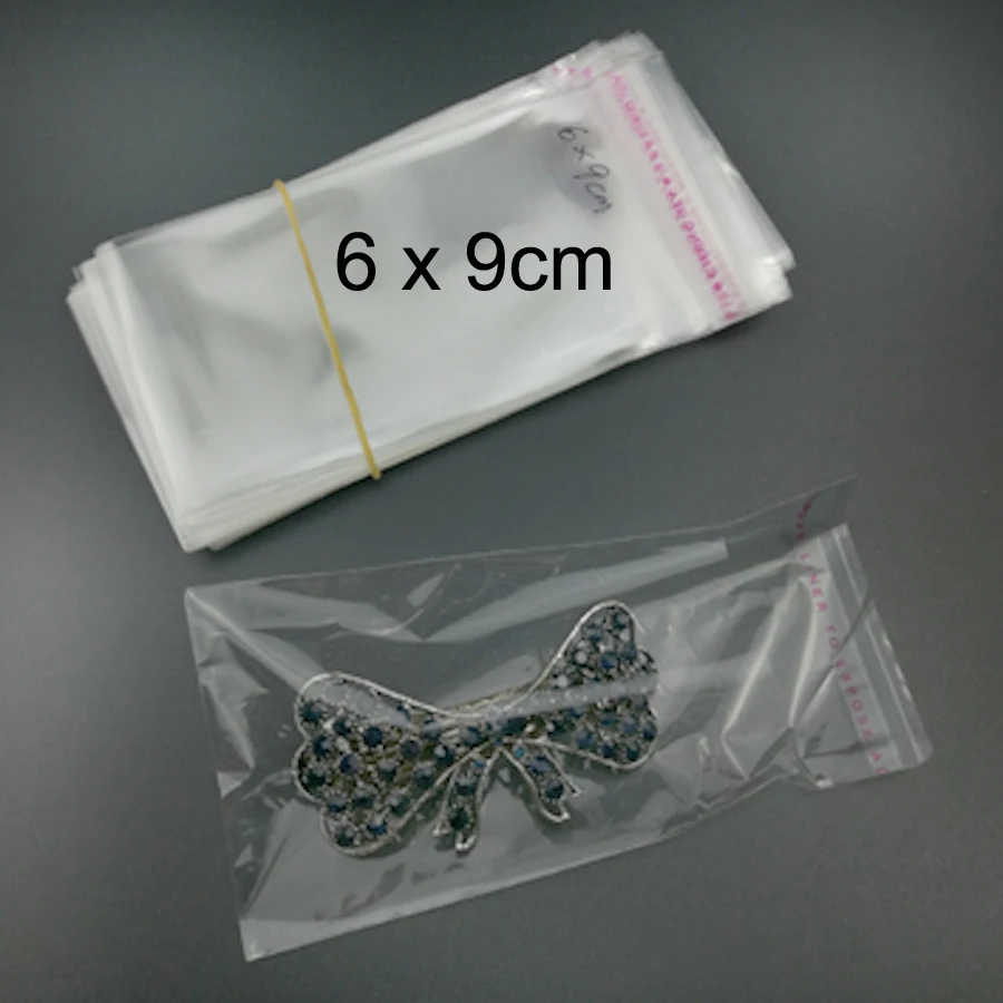 

200Pcs 6cm x 9cm Clear Self Adhesive Seal Plastic Storage Bag Plastic for Candy Packing Resealable Cookie Packaging Bag Pouch