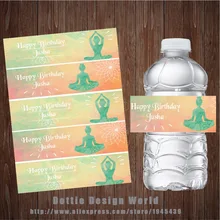 20 шт./партия для йоги, бутылки для воды, этикетки на заказ, обертка для конфет, для детского душа, для дня рождения, вечеринки, свадьбы, на выход, украшения