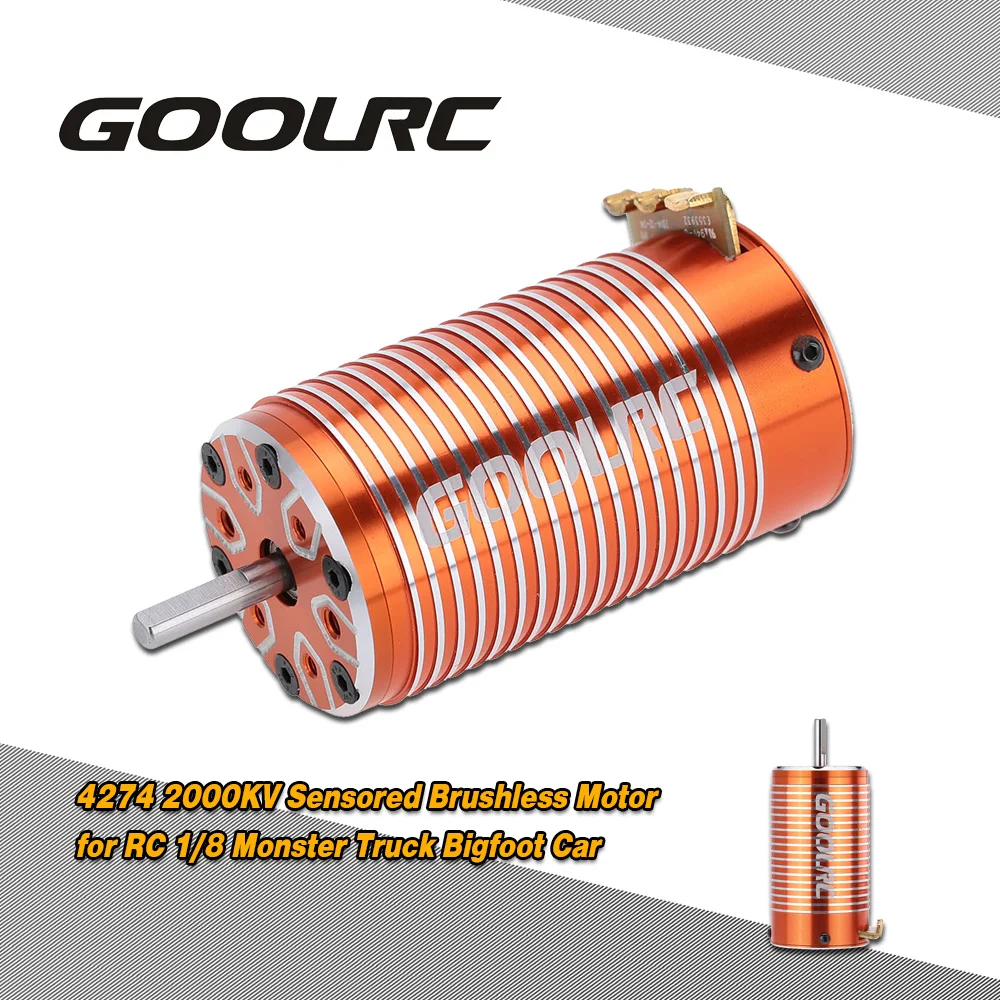 

GoolRC 4274 2000KV 4 Poles Sensored Brushless Motor for RC 1/8 Monster Truck Bigfoot Car