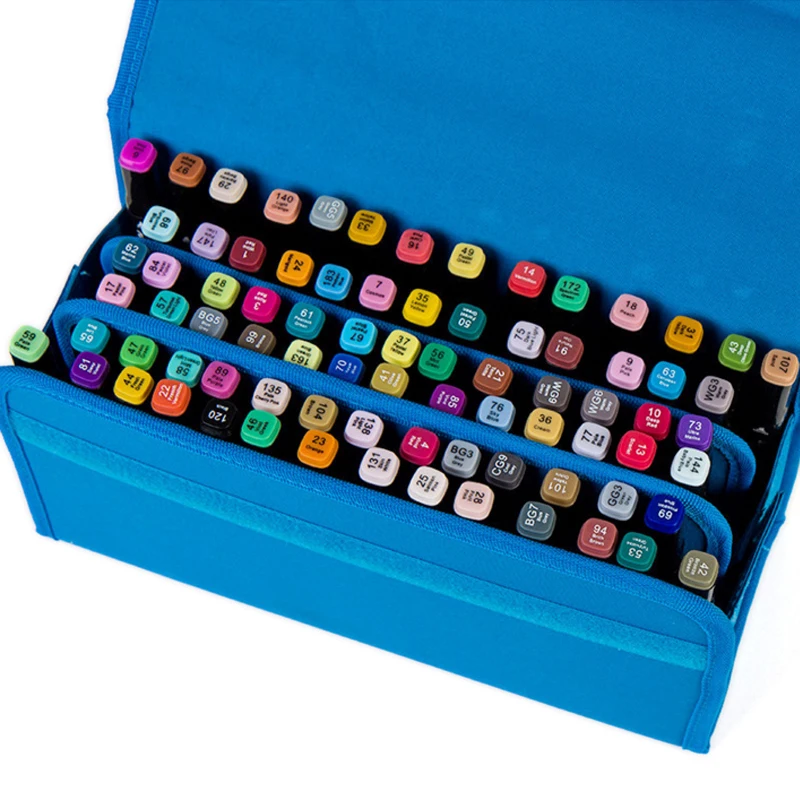 

80 hole mark pen bag painting case pouch sketch tools storage bag organizer bag 80 hole pencil case large Capacity