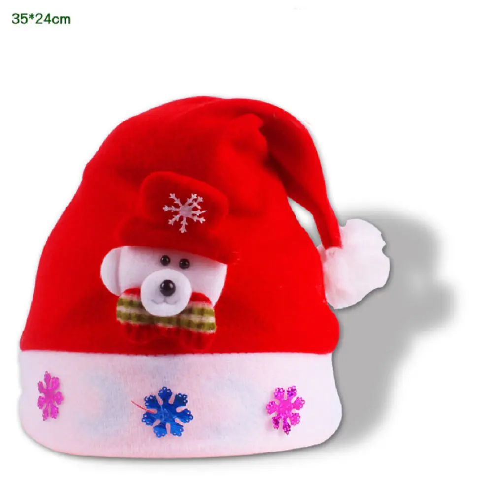 Красные рождественские утолщенной шляпа Санта Клаус семьи шапка для взрослых/ребенок Xmas Hat