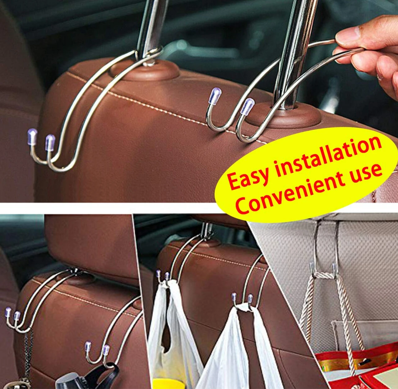 

Clips Automotive Metal Car Seat Hook Auto Headrest Hanger Bag Holder for Car Bag Purse Cloth Grocery Storage Auto Fastener