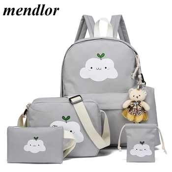 

2019 New Fashion Nylon Backpack Schoolbags School For Girl Teenagers Casual Children Travel Bags Rucksack Cute Cloud Printing