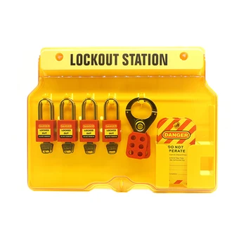 

Lockey Combination Electrical Safety Loto Lockout Station Kit Board with 4 Padlock hasp tag