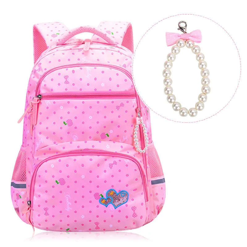 Waterproof Dot Printing Schoolbag for Girls | Large Capacity Travel Backpack for Kids | Children School Bags in 2 Sizes image 3