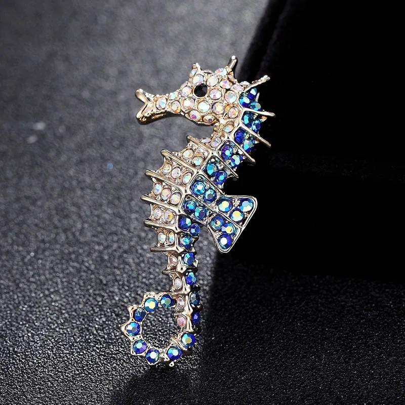 

Small size seahorse Animal brooches for men's couple jewelry fashion crown cartoon animal pin brooch best hats accessory broch