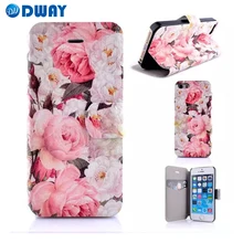 Цветок pu кожа вид из окна книга откидная крышка case для iphone 5 5S se 5c телефон case с карт памяти + экран протектор