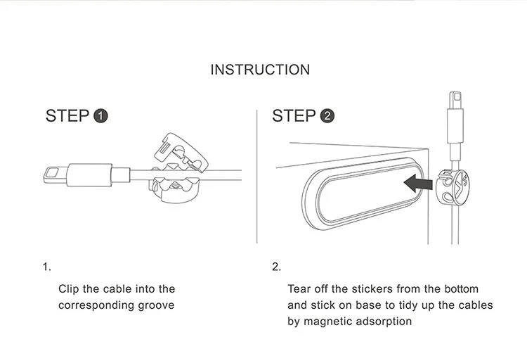 MI Mijia TUP2, магнитный кабельный зажим, настольный органайзер, держатель для управления, Магнитная база, текстура древесины, зажимы для кабеля