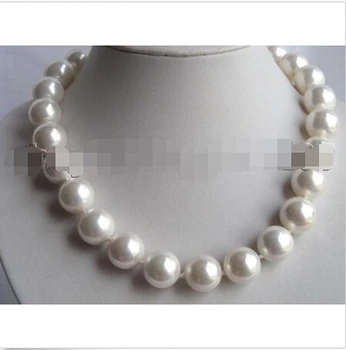 

FREE SHIPPING>@@> 17" Natural 16mm White Shell Round Pearl Necklace