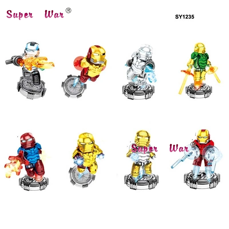 10Set-SY1235 10 комплектов комиксов Marvel серии 6 Мстители Тор Железный человек Халк, Бэтмен супер человек Росомаха блоки игрушки модель кирпича детей - Цвет: 10Set-SY1235