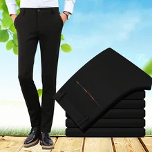 Высокое качество модные хлопковые Брюки для девочек Для мужчин прямая весна и осень классические Бизнес плюс Размеры повседневные штаны Для мужчин Брюки для девочек xk043