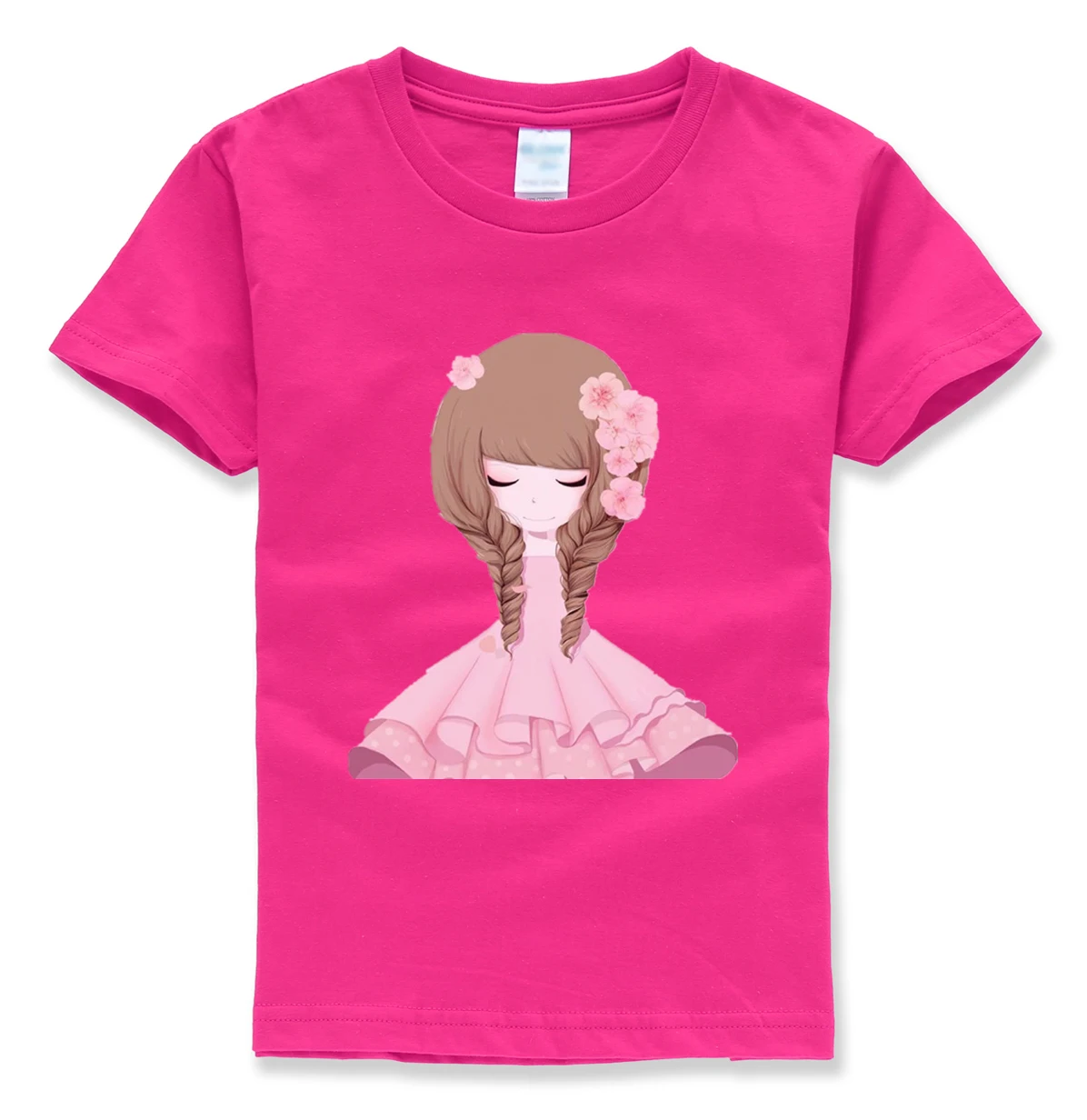 Лидер продаж, футболки детские брендовые Забавные топы kawaii для девочек, футболка детская одежда для маленьких девочек коллекция года, новые модные летние футболки для улицы - Цвет: ROSE RED