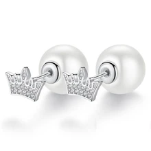 Crown Zircon Crystal Simulated Pearl Star Stud Earrings for Women Cute Exquisite Simlated Crystal Stud Earring Star Crown Shape Crown Zircon Crystal Simulated Pearl Star Stud Earrings for Women Cute Exquisite Simlated Crystal Stud Earring Star Crown Shape