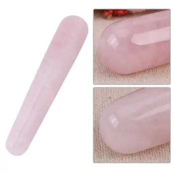 

Natural Rose Quartz Stick Wand Crystal Face Massage Wand Guasha Acupoint Point Stick Slimming Roller Stone Handmade Scraping