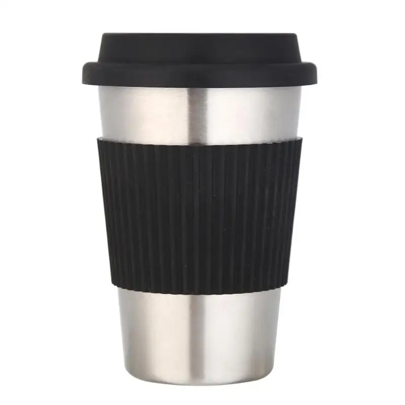 500 мл, чашка для воды из нержавеющей стали, нескользящая кофейная кружка с изоляцией, кружка для путешествий с двойными стенками, вакуумная Изолированная чашка, чашка для чая с широким горлышком