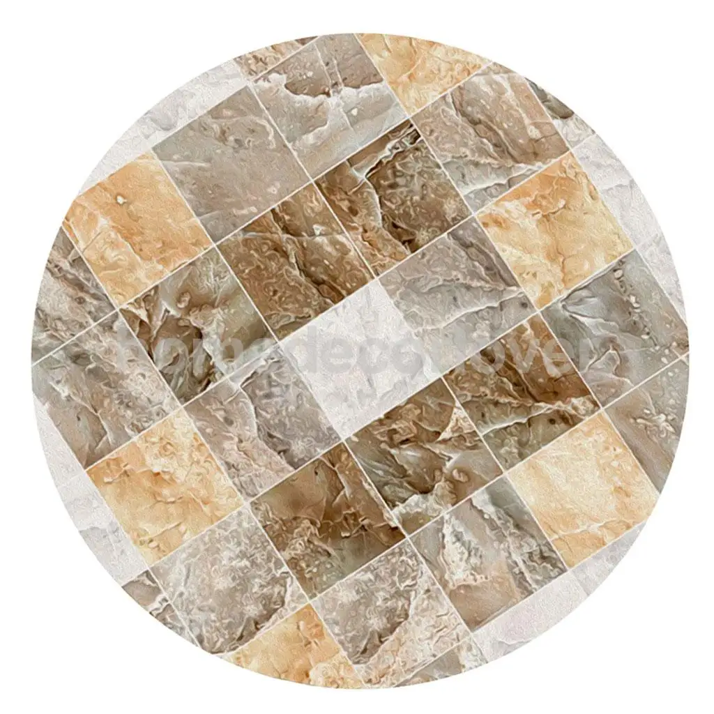 60cm Round 3D Desktop Table Top Countertop Furniture Protection Film Table Sticker PVC Film Decal Murals Cover Film	