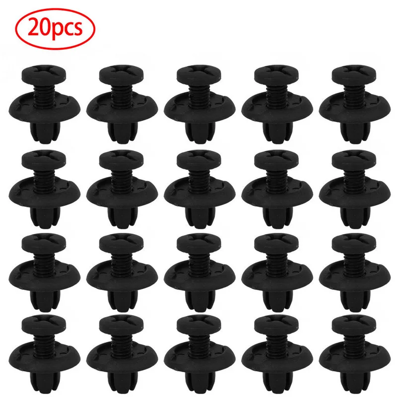 

20pcs 8mm Hole Moulding Splash Guard Plastic Retainer Clips Fasteners Bumper Fender Hood Splash Shield Protector Car Accessories