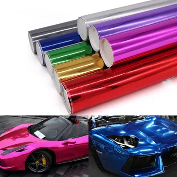 

152*20CM Colorful Car Styling Mirror Electroplate Vinyl Foil Decal Fiber Car/motorcycle Decoration Membrane Sticker