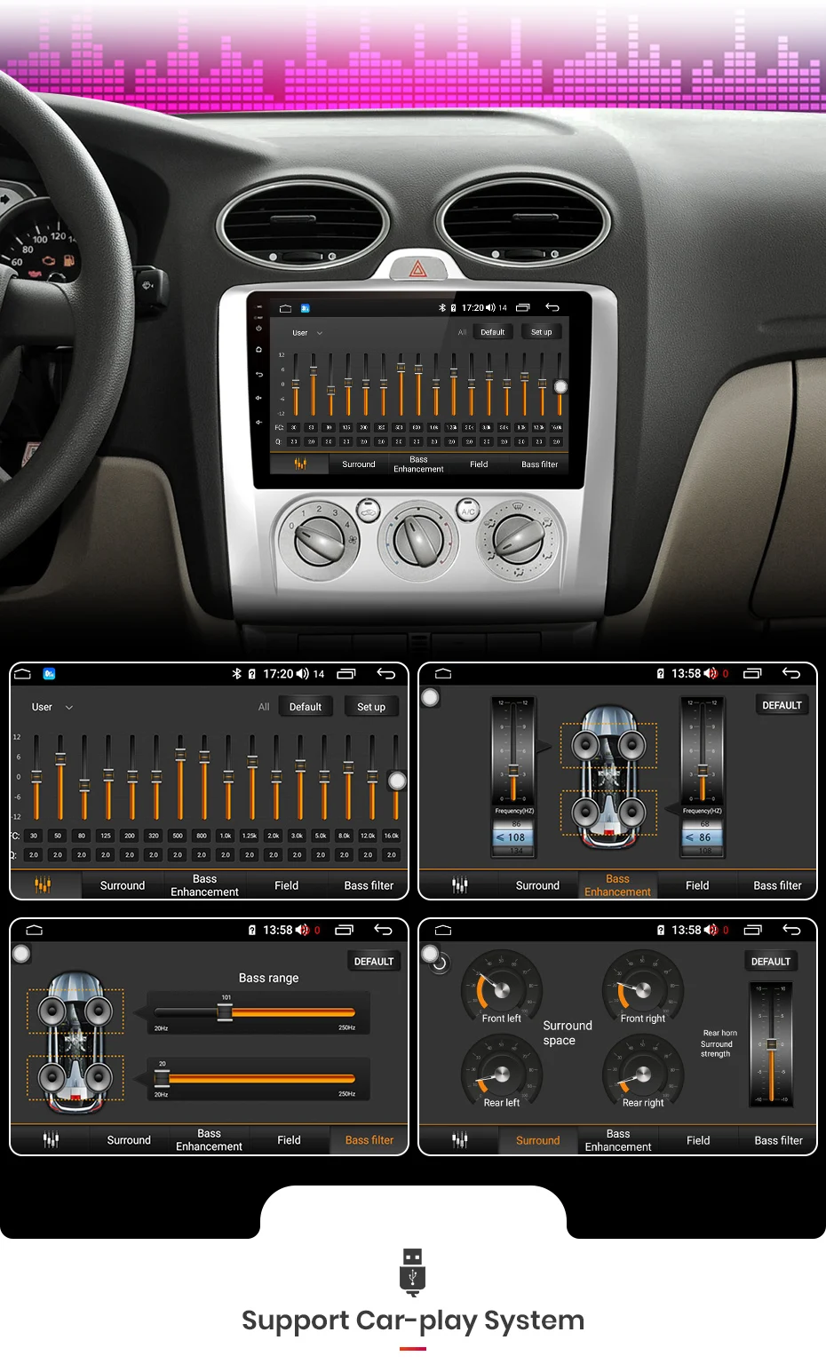 Flash Deal AWESAFE 2 Din Eight-Core CarPlay DSP Android 8.1 4+64GB Car Radio Cassette Player For Ford Focus 2 3 Mk2/Mk3 2006 hatchback DVD 7 Flash Deal AWESAFE 2 Din Eight-Core CarPlay DSP Android 8.1 4+64GB Car Radio Cassette Player For Ford Focus 2 3 Mk2/Mk3 2006 hatchback DVD 7