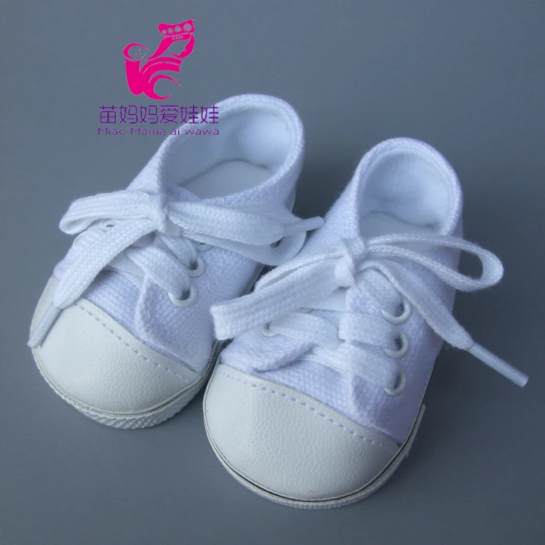

7cm white color black color doll shoes doll sneackers, 18-inch doll shoes boots mini toy for little girl gift