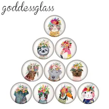 Новые красивые художественные животные смешанные 10 шт 12 мм/18 мм/20 мм/25 мм круглые фото стеклянные кабошон демонстрационные с плоской задней частью